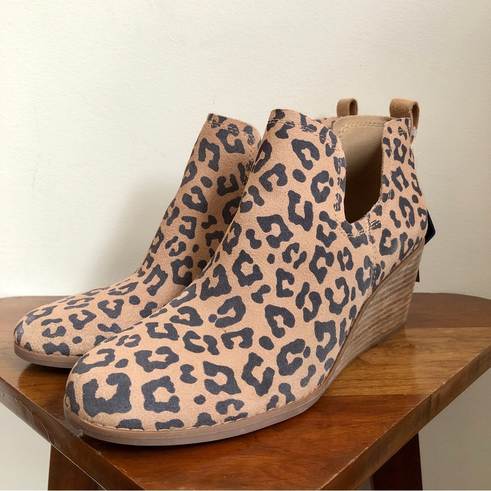 Toms Kallie leopard print booties NWT - Picture 5 of 16